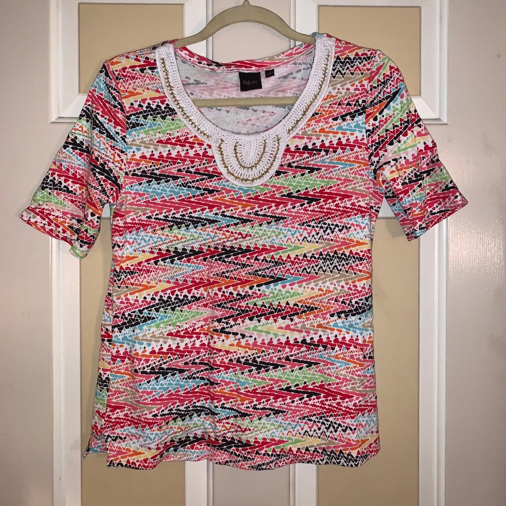 Small Rafaella SS Colorful Soft Top with Details
